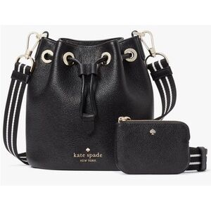 Barely used black Kate spade mini bucket purse